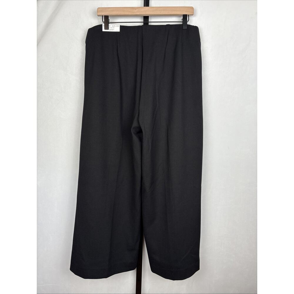 NEW Chico's So Slimming Wide Leg Ankle Pants Sz 14 Black Pull On Pintuck Stretch - Picture 4 of 10